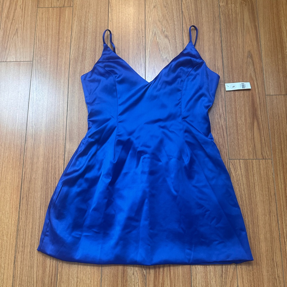 Elegant Blue Satin Dress